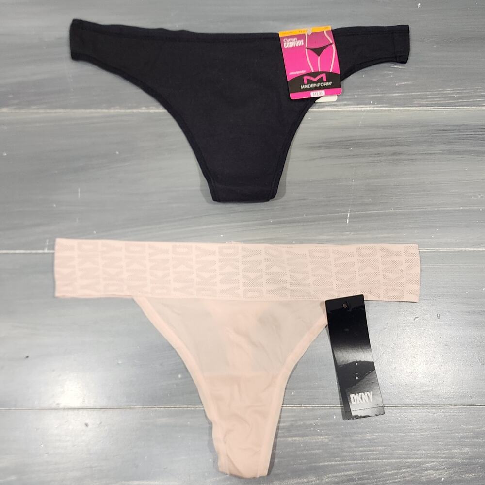 Thong‎ Underwear Panties 2 Pair Maidenform DKNY Size Small
